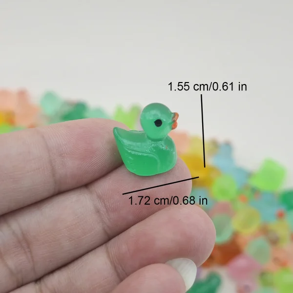 Luminous Mini Resin Duck Tiny Duck Figurine for Fairy Garden Landscape Aquarium Potted Plant Prank Game DIY Ornament Party 5