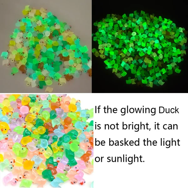 Luminous Mini Resin Duck Tiny Duck Figurine for Fairy Garden Landscape Aquarium Potted Plant Prank Game DIY Ornament Party 6