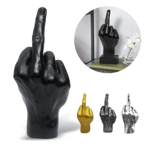 Resin Ornaments Of Middle Finger Statue Upright Middle Finger Arts Crafts Desktop Gesture Figurine Sculpture Living Room Dec 1