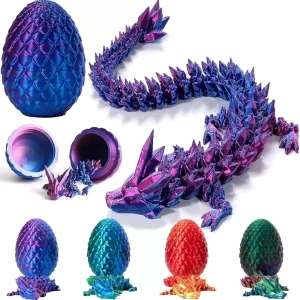 3D Printed Dragon Egg Dragon Model Holiday Gift Decorative Model Full Color Crystal Collection Sculpture Children's Toy Crafts 1
