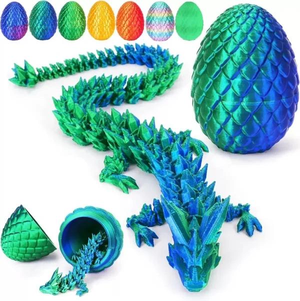 3D Printed Dragon Egg Dragon Model Holiday Gift Decorative Model Full Color Crystal Collection Sculpture Children's Toy Crafts 2