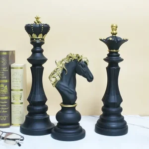 Modern Resin International Chess Figurine Chessmen Ornaments Chessmen Sculpture Home Desktop Decor Art Display 1