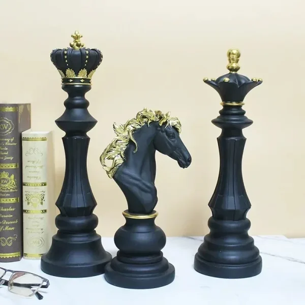 Modern Resin International Chess Figurine Chessmen Ornaments Chessmen Sculpture Home Desktop Decor Art Display 1