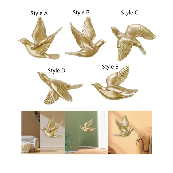 Sparrows Swallows Wall Mounted Decor Perfect Gift Simple Animal Figurine Creative 3D Hanging Swallows Sparrow Decor Ornament 3