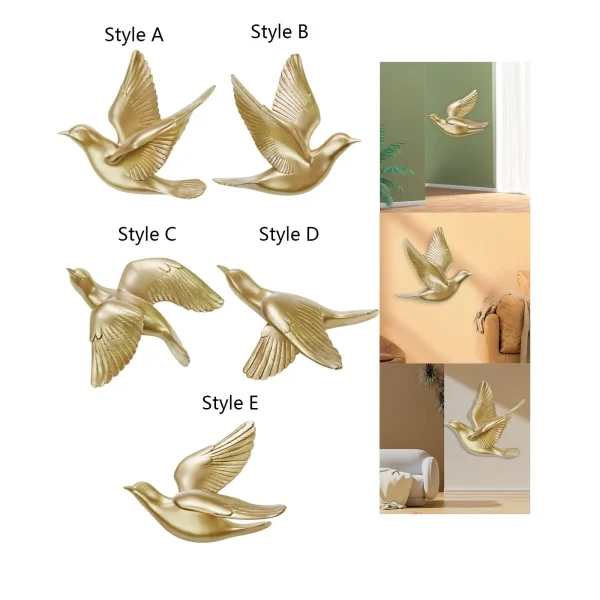 Sparrows Swallows Wall Mounted Decor Perfect Gift Simple Animal Figurine Creative 3D Hanging Swallows Sparrow Decor Ornament 4