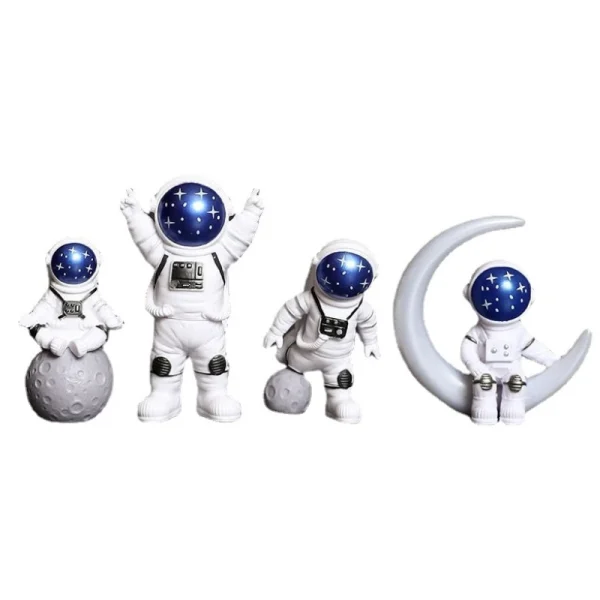3/4 pcs Astronaut Figure Statue Figurine Spaceman Sculpture Educational Toy Desktop Home Astronaut Model Car Decoration 6