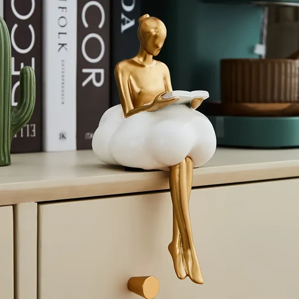 Cloud Girl Sculpture Abstract Art Figure Statue Modern Table Decoration Home Luxury Room Decor Aesthetic Design Figurine Crafts 1