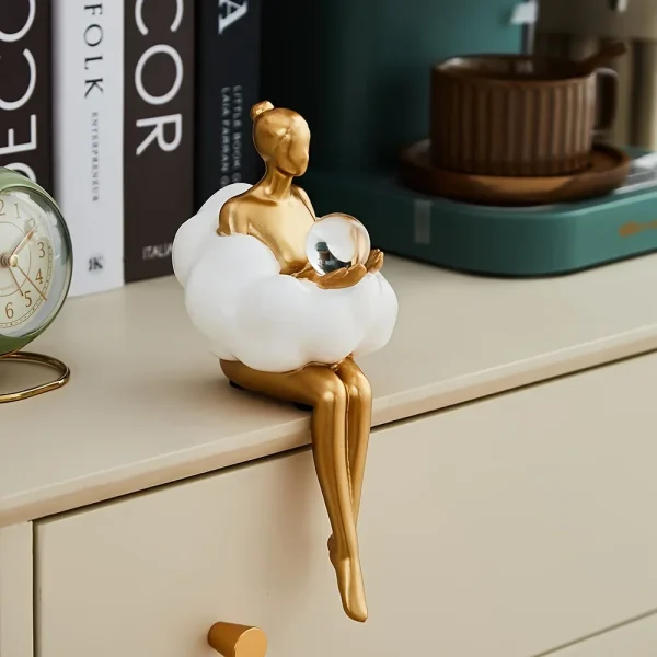 Cloud Girl Sculpture Abstract Art Figure Statue Modern Table Decoration Home Luxury Room Decor Aesthetic Design Figurine Crafts 2