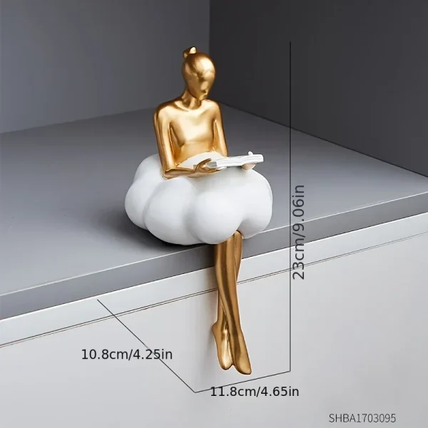 Cloud Girl Sculpture Abstract Art Figure Statue Modern Table Decoration Home Luxury Room Decor Aesthetic Design Figurine Crafts 6