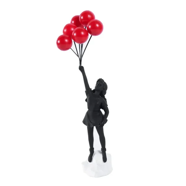 Flying Balloon Girl Figurine Banksy Modern Art Sculpture Resin Figure Craft Decoration Collectible Figurine Ornaments Gifts 4