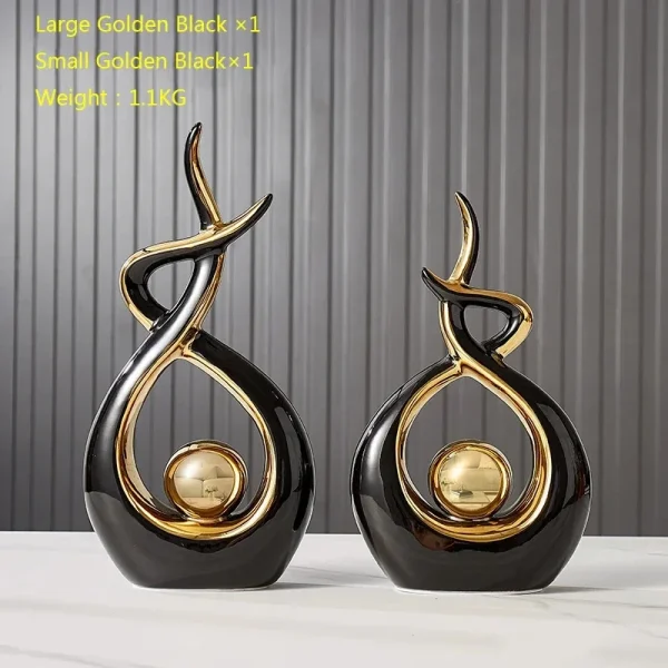 Nordic Home Decor Figurines for Interior Living Room Desk Ceramics Decoration Accessories Statue Sculpture Feng Shui Ornaments 1
