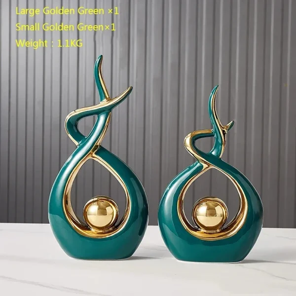 Nordic Home Decor Figurines for Interior Living Room Desk Ceramics Decoration Accessories Statue Sculpture Feng Shui Ornaments 2
