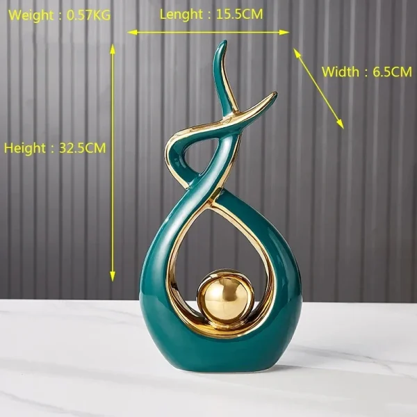 Nordic Home Decor Figurines for Interior Living Room Desk Ceramics Decoration Accessories Statue Sculpture Feng Shui Ornaments 3