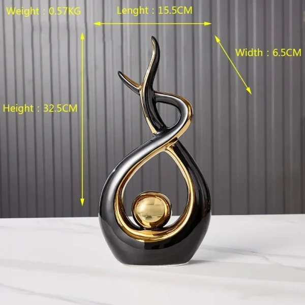 Nordic Home Decor Figurines for Interior Living Room Desk Ceramics Decoration Accessories Statue Sculpture Feng Shui Ornaments 5