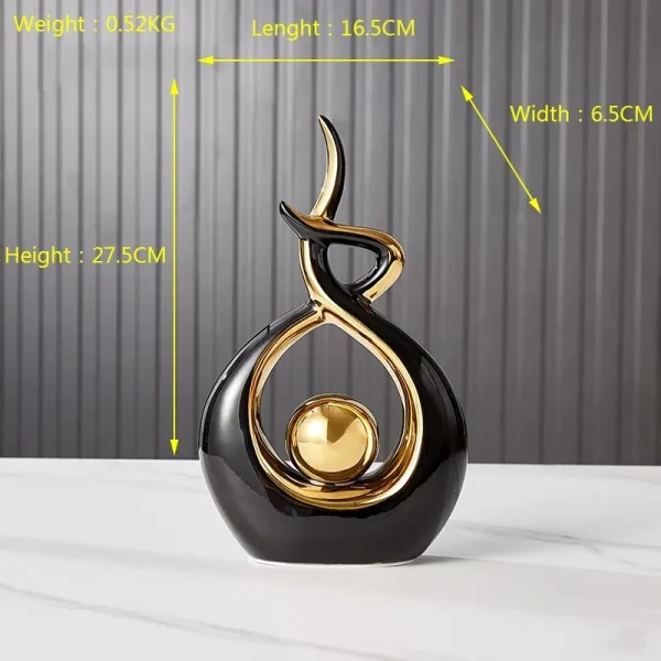 Nordic Home Decor Figurines for Interior Living Room Desk Ceramics Decoration Accessories Statue Sculpture Feng Shui Ornaments 6