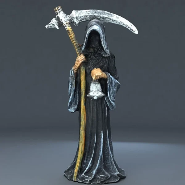 Holy Death Statue Standing Religious Decorative Figurine Grim Reaper Holding Scythe Statue Altar Halloween 1