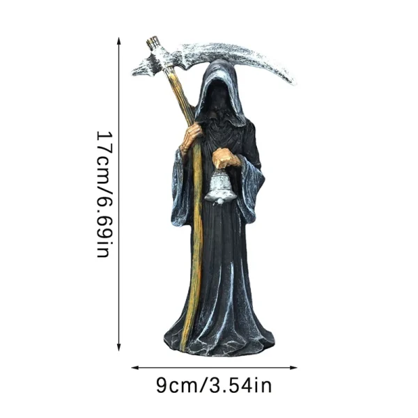 Holy Death Statue Standing Religious Decorative Figurine Grim Reaper Holding Scythe Statue Altar Halloween 6
