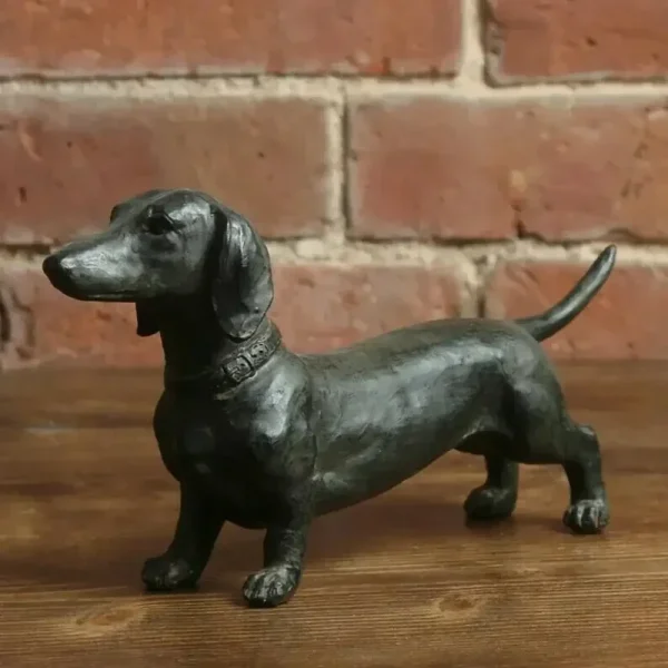 Dog Resin Dachshund Animal Pet Toys Figurine Black Ornament Animals Statue Craft Decoration Garden Sculpture Figures 2024 3