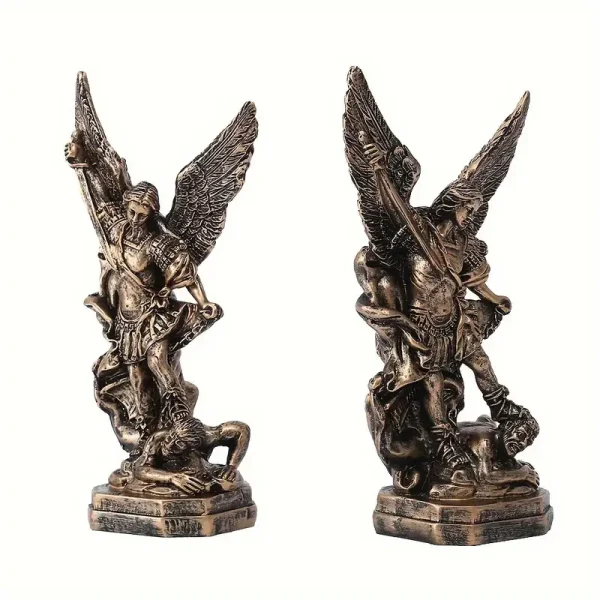 Resin San Miguel Arcangel Statue St Michael Figurine St Michael The Archangel Victoriously Over Satan Collection Sculpture 4