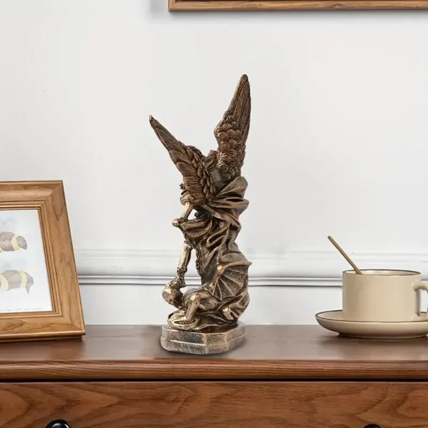 Resin San Miguel Arcangel Statue St Michael Figurine St Michael The Archangel Victoriously Over Satan Collection Sculpture 6