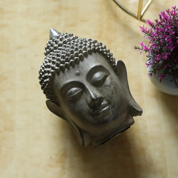 Buddha Head Statue Decorative Figurine Fengshui Home Porch Living Room Decoration Ornament Indoor/Outdoor Meditating Sculpture 2