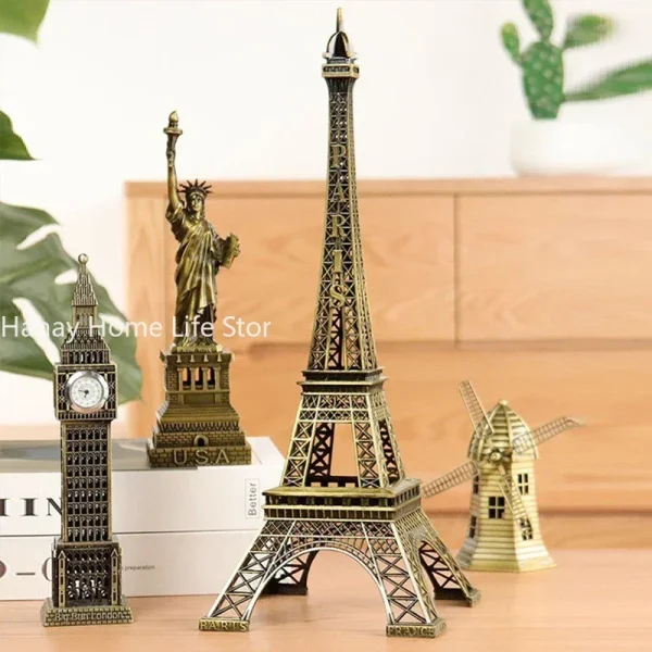 Bronze Paris Eiffel Tower Metal Crafts Home Decoration Accessories Figurine Statue Model Souvenir Home Interior Design 4