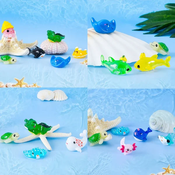 Mini Ocean Resin Animals Tiny Sea Animals Figurines Marine Miniature Animals Aquarium Ornaments Home Decorations 4