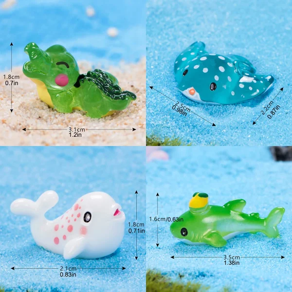Mini Ocean Resin Animals Tiny Sea Animals Figurines Marine Miniature Animals Aquarium Ornaments Home Decorations 5