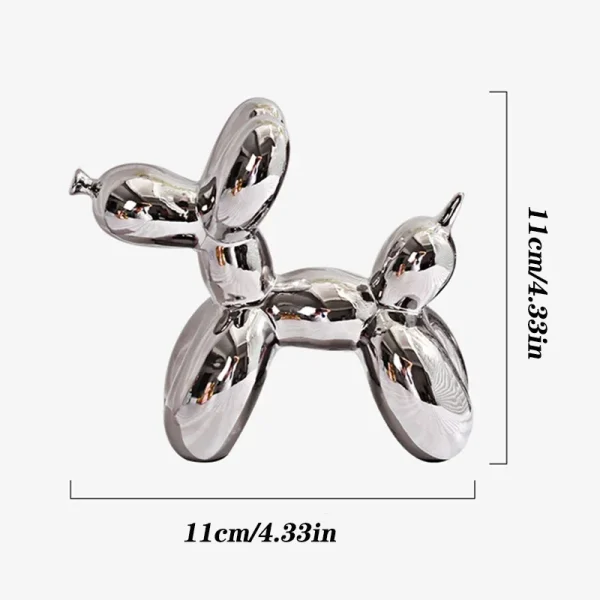 ERMAKOVA 11cm/4.3inch Creative Balloon Dog Abstract Ceramic Ornament Sculpture Figurine Statue Home Office Decoration Gift 4