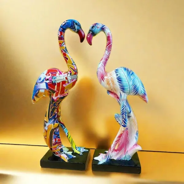 Graffiti Flamingo Sculpture Animal Statue Art Figurine Home Decor for Living Room Bedroom Book Shelf TV Cabinet Desktop Decor 2