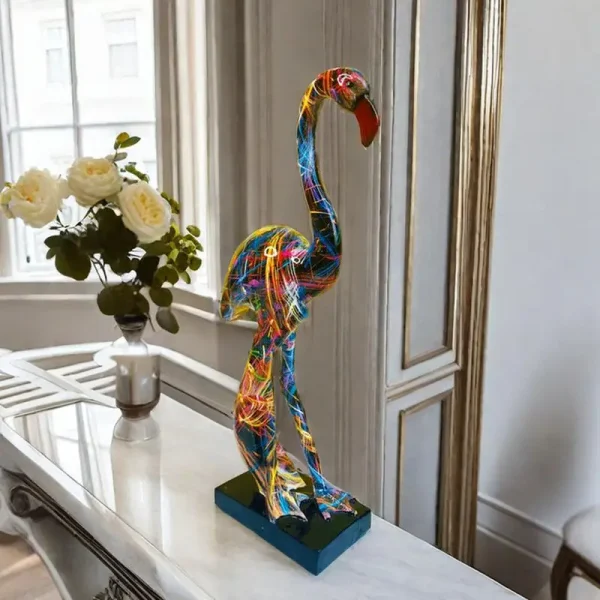 Graffiti Flamingo Sculpture Animal Statue Art Figurine Home Decor for Living Room Bedroom Book Shelf TV Cabinet Desktop Decor 4