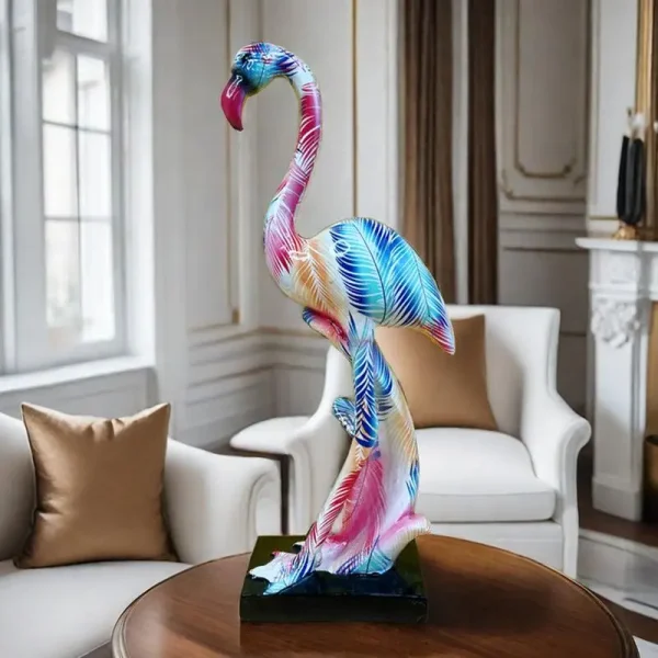 Graffiti Flamingo Sculpture Animal Statue Art Figurine Home Decor for Living Room Bedroom Book Shelf TV Cabinet Desktop Decor 5