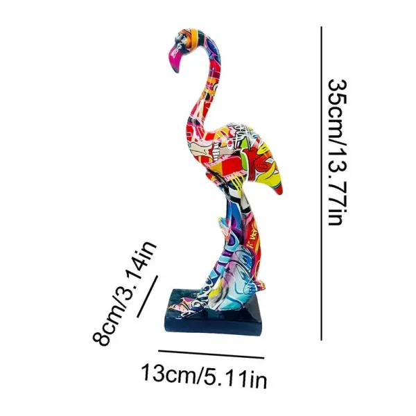 Graffiti Flamingo Sculpture Animal Statue Art Figurine Home Decor for Living Room Bedroom Book Shelf TV Cabinet Desktop Decor 6