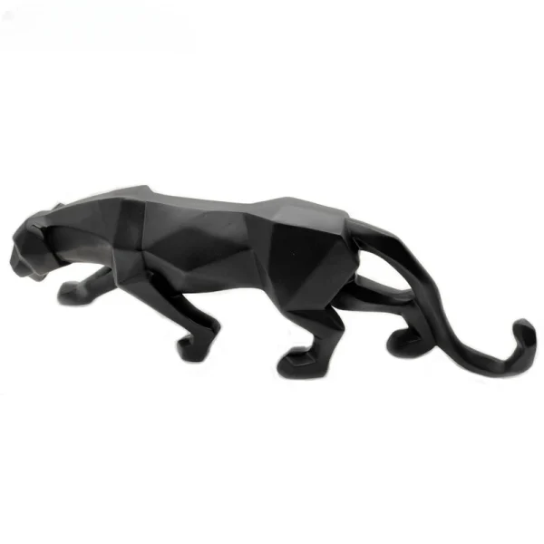 Large Size Panther Statue Animal Figurine Abstract Geometric Style Resin Leopard Sculpture Home Office Desktop Decoration Crafts 2