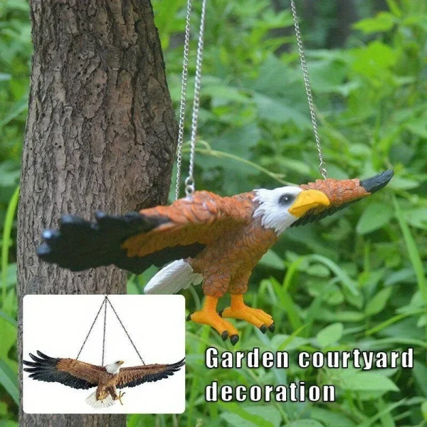 1pcs Eagle Wall Sculpture Resin Animal Hanging Ornament Eagle for Garden Home Decor Craft Gifts Figurines Small Eagle Flying 4