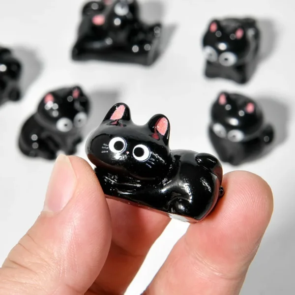 Cute Black Cats Figurine Miniature Micro Landscape Resin Ornaments for Home Decorations Cute Kitten Desktop Room Decoration 4