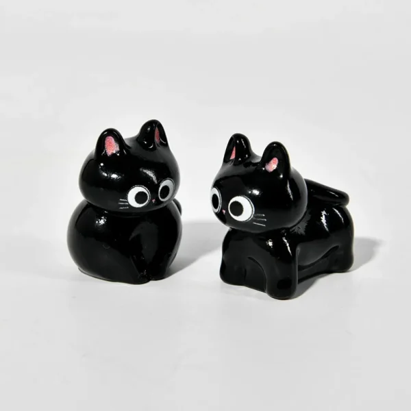 Cute Black Cats Figurine Miniature Micro Landscape Resin Ornaments for Home Decorations Cute Kitten Desktop Room Decoration 5