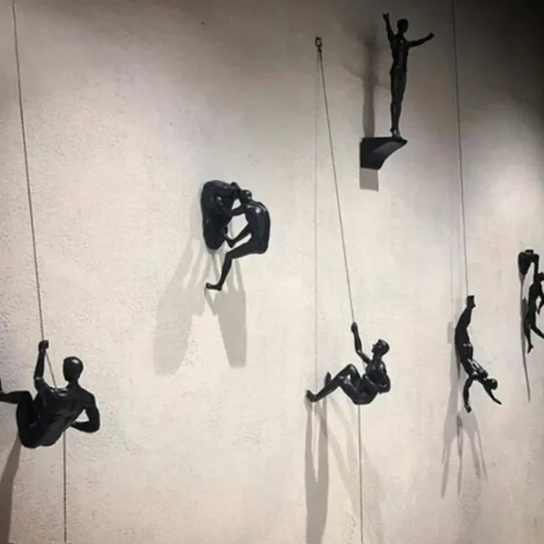 2024 Christmas Modern Simplicity Athlete Resin Sculpture Creative Climbing Man Wall Sculptures Hand-Finished For Wall Art Statue 1