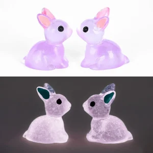 Luminous Rabbit Decoration Microlandscape Gardening Crafts Mini Bunnies Ornaments Home Decoration Cute Miniature Figurines ﻿ 1