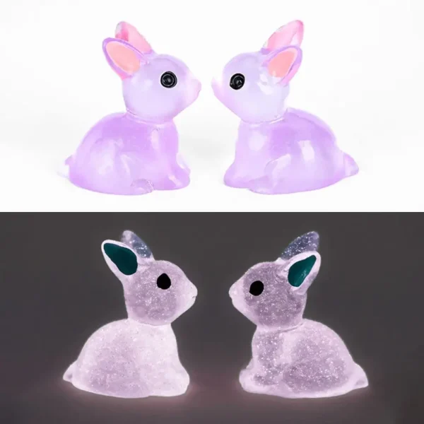 Luminous Rabbit Decoration Microlandscape Gardening Crafts Mini Bunnies Ornaments Home Decoration Cute Miniature Figurines ﻿ 1