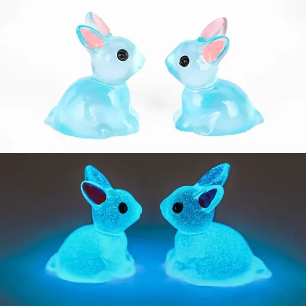 Luminous Rabbit Decoration Microlandscape Gardening Crafts Mini Bunnies Ornaments Home Decoration Cute Miniature Figurines ﻿ 2