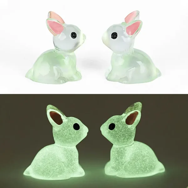 Luminous Rabbit Decoration Microlandscape Gardening Crafts Mini Bunnies Ornaments Home Decoration Cute Miniature Figurines ﻿ 3