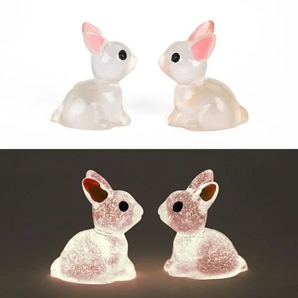 Luminous Rabbit Decoration Microlandscape Gardening Crafts Mini Bunnies Ornaments Home Decoration Cute Miniature Figurines ﻿ 4