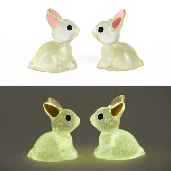 Luminous Rabbit Decoration Microlandscape Gardening Crafts Mini Bunnies Ornaments Home Decoration Cute Miniature Figurines ﻿ 5