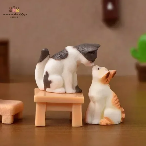 Resin Cats Ornament Kitten Figurine Animal Miniature Fairy Garden Doll House Decoration DIY Micro Landscape Home Decor 5