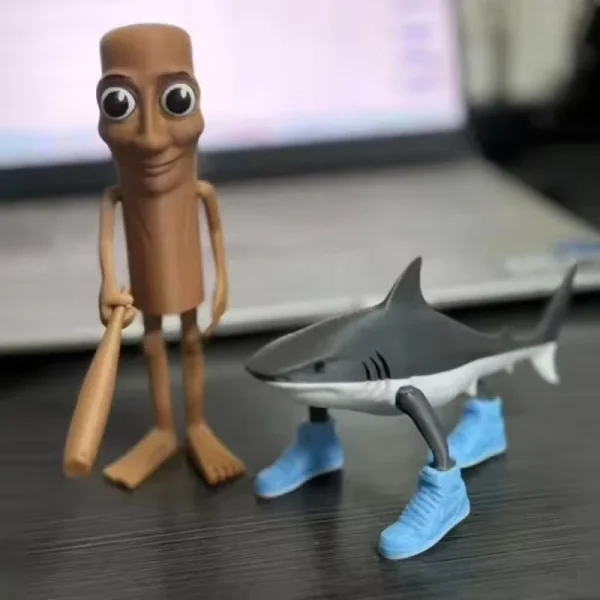 Shark Figurine Tungtungsahur Figure Funny Doll Desktop Decoration Tralalero Tralala Figure Movable Articulated 3D Printed Toy 2