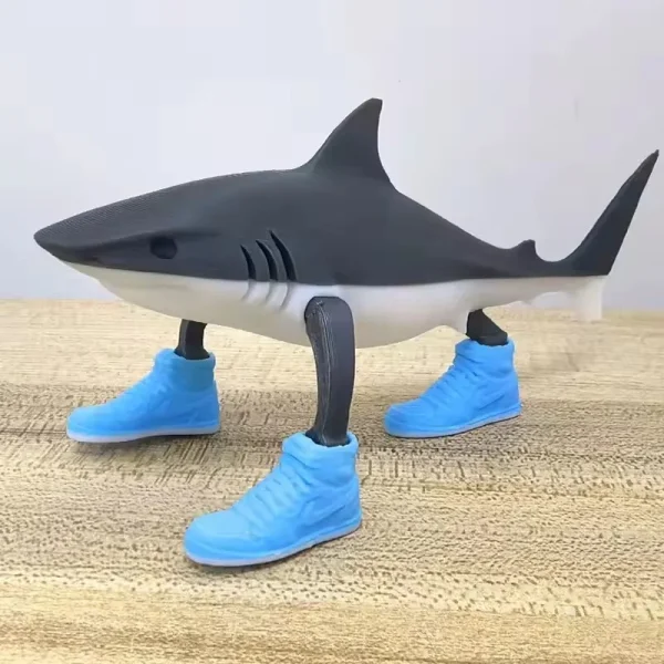 Shark Figurine Tungtungsahur Figure Funny Doll Desktop Decoration Tralalero Tralala Figure Movable Articulated 3D Printed Toy 6