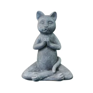 Garden Meditating Cat Buddha atue Yoga Cat Pose Sculpture Indoor Outdoor Garden Figurine Resin Animal Yard Art Decoration 1