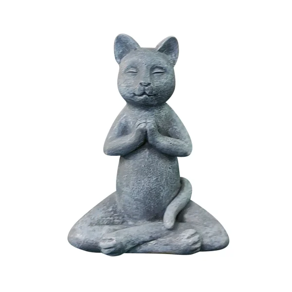 Garden Meditating Cat Buddha atue Yoga Cat Pose Sculpture Indoor Outdoor Garden Figurine Resin Animal Yard Art Decoration 1