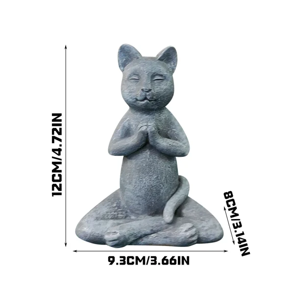 Garden Meditating Cat Buddha atue Yoga Cat Pose Sculpture Indoor Outdoor Garden Figurine Resin Animal Yard Art Decoration 3